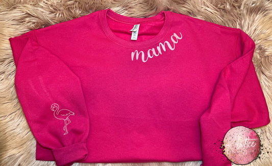 Mama Flamingo Adult Unisex T-shirt / Crewneck Sweatshirt