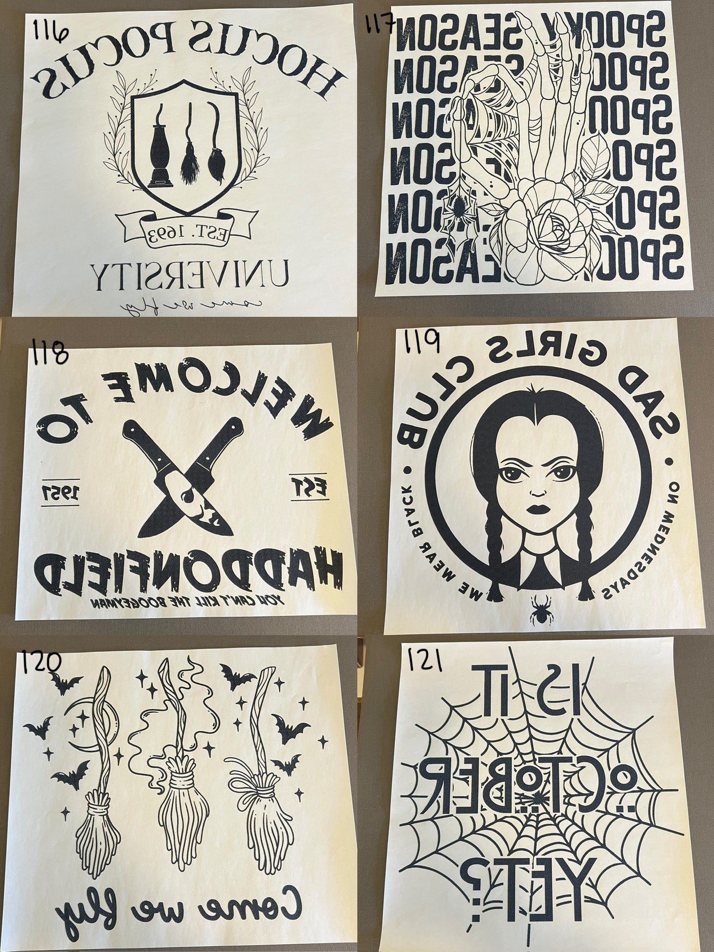 Create Your Own T-shirt - Single Color Prints Halloween / Fall