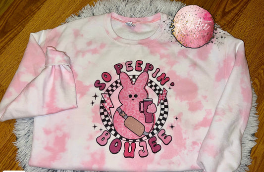 So Peepin Boujee Bleached Crewneck Sweatshirt
