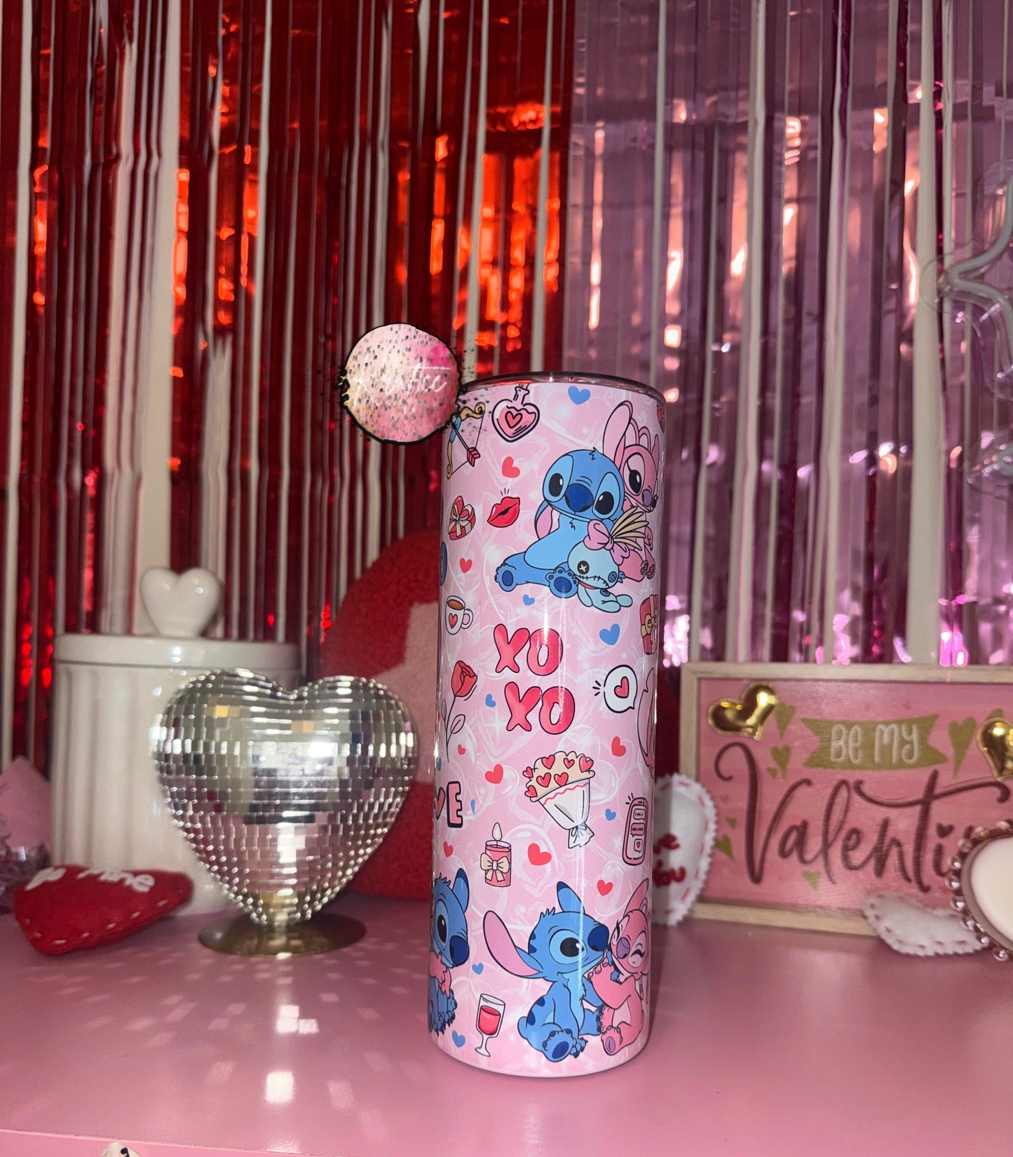 Valentine Stitch 20oz Skinny Tumbler