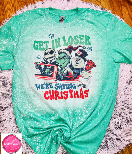 Saving Christmas Bleached Unisex T-shirt