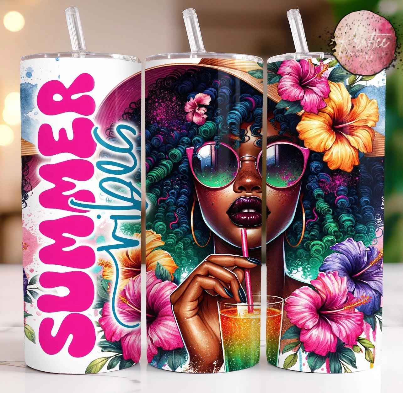 Summer Vibes Girl 20oz Skinny Tumbler