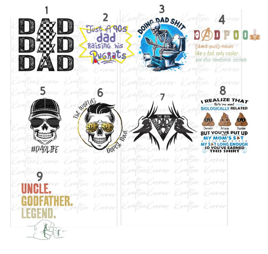 Create Your Own T-shirt - Dad Sublimation Designs