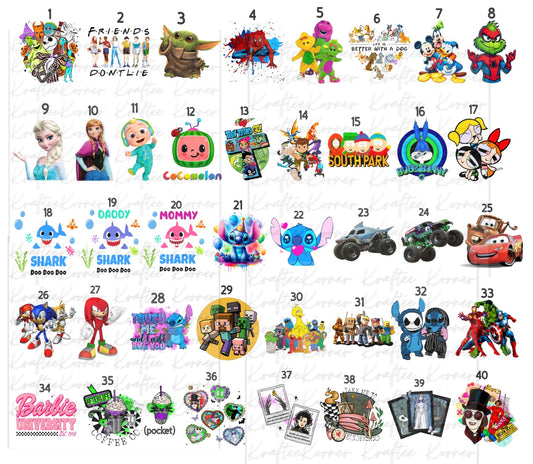 Create Your Own T-shirt - Character Sublimation Designs