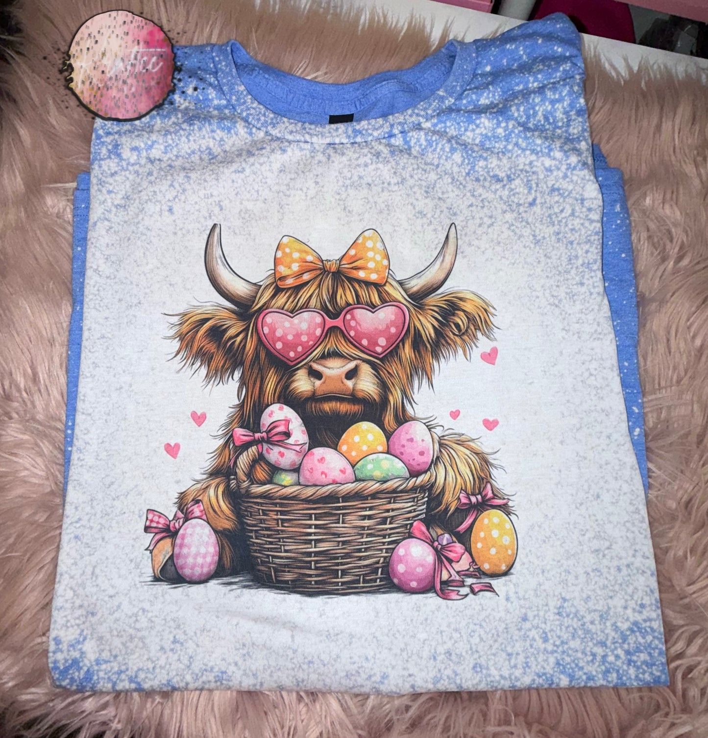 Easter Cow Bleached T-shirt