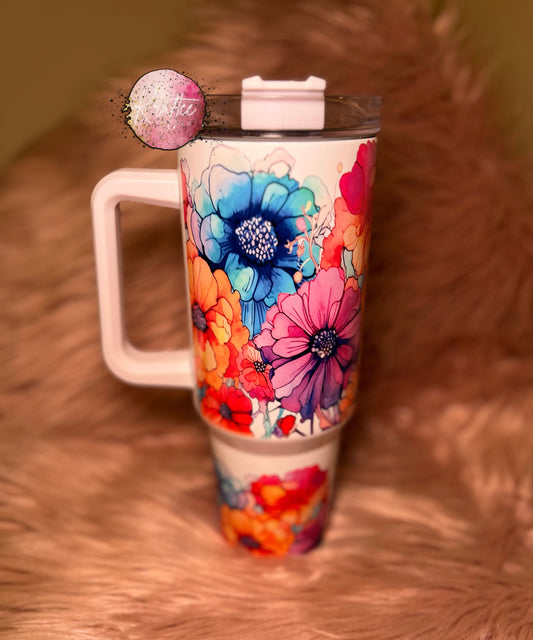 Watercolor Floral 40oz Tumbler