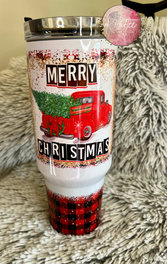 Merry Christmas Truck 40oz Tumbler