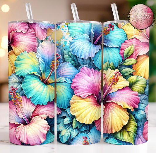 Summer Hibiscus 20oz Skinny Tumbler