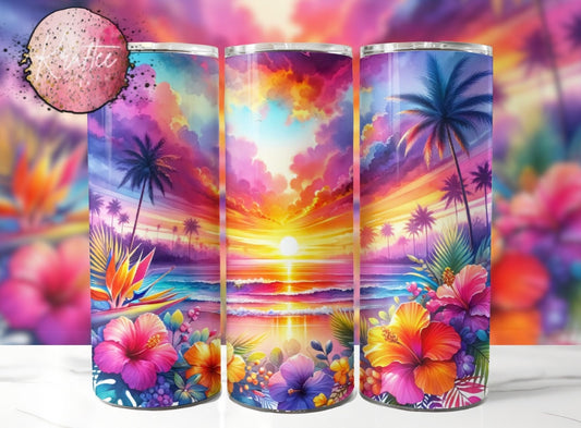 Beach Sunset 20oz Skinny Tumbler