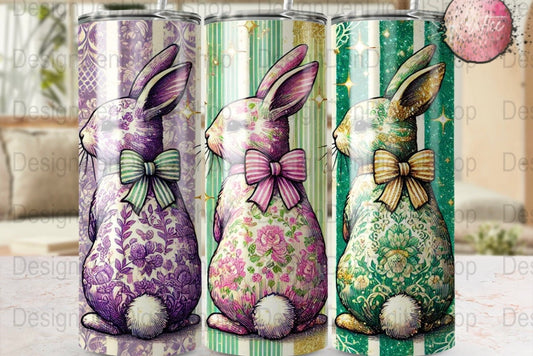 Vintage Bunnies 20oz Skinny Tumbler
