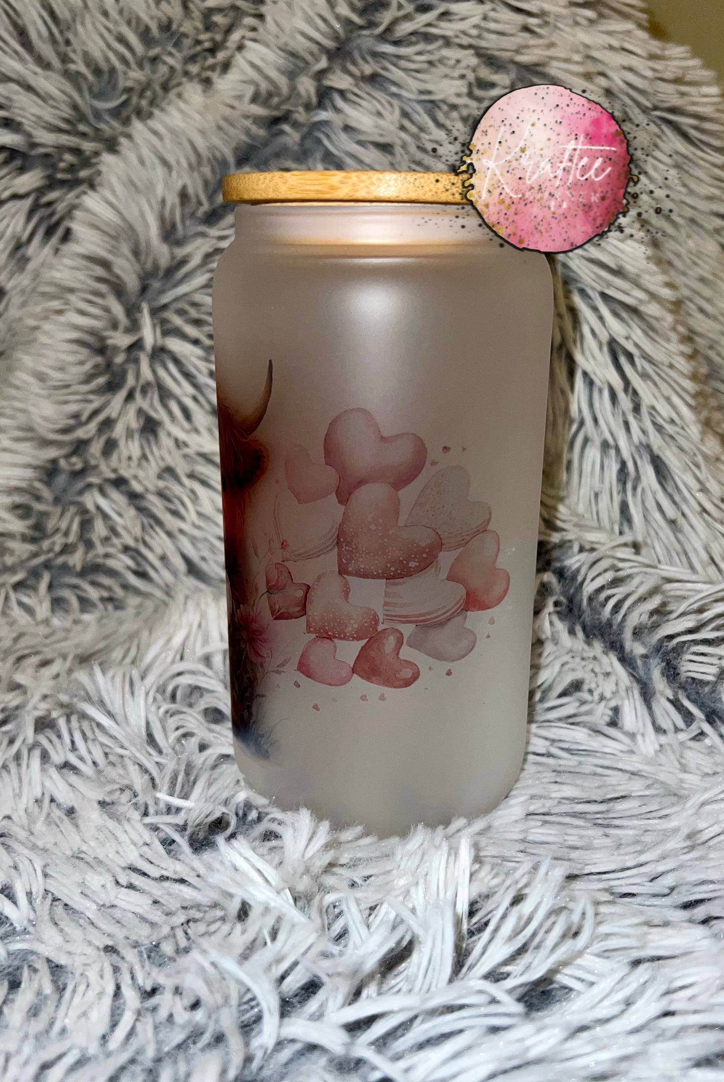 Valentine Cow 16oz Libby Glass