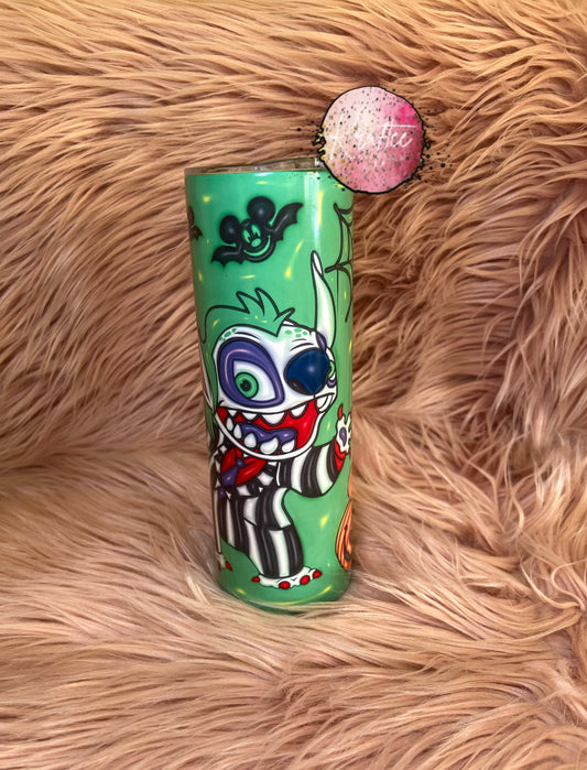 Beetlejuice Stitch 20oz Skinny Tumbler
