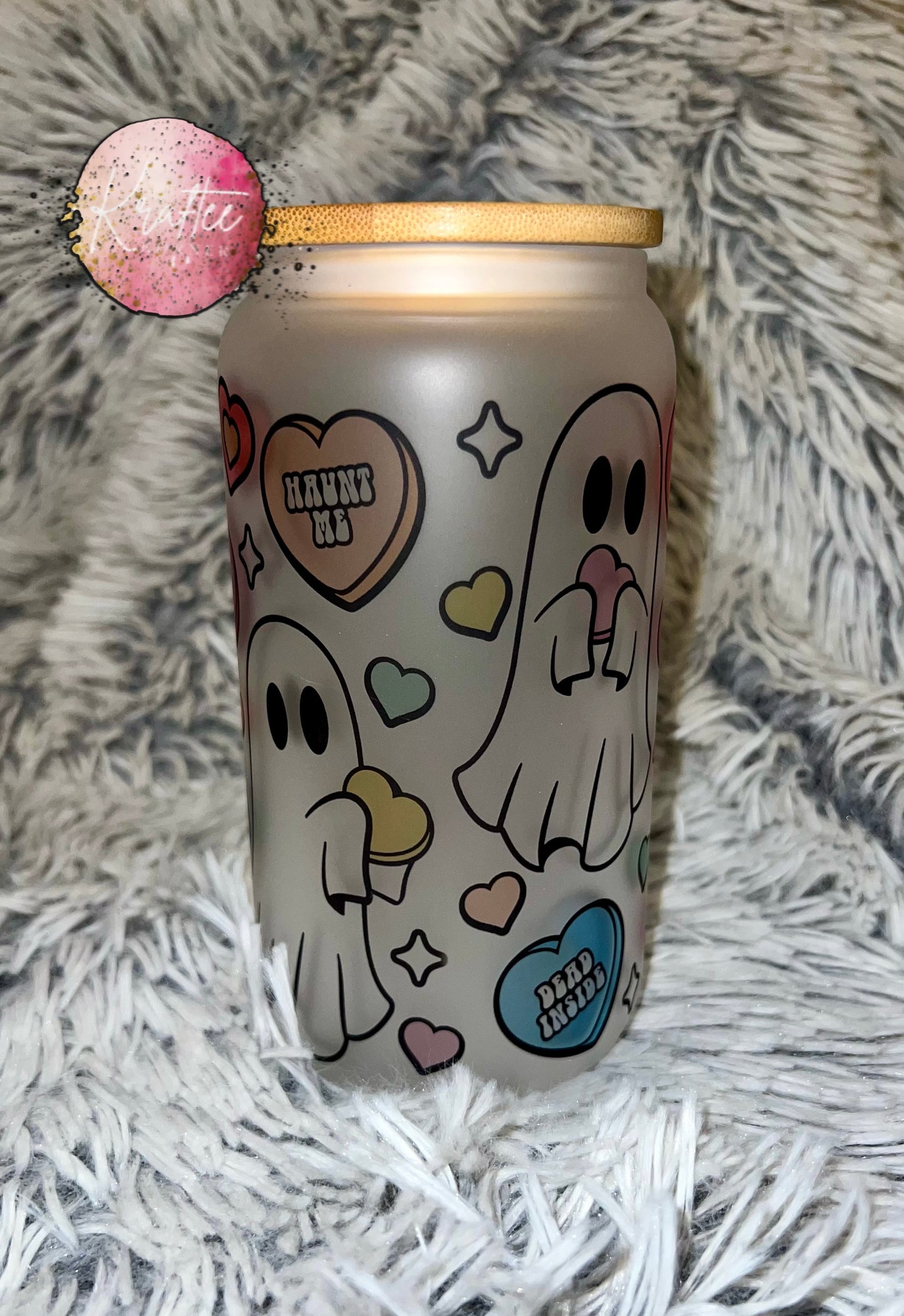 Anti Valentine Ghosts 16oz Libby Glass