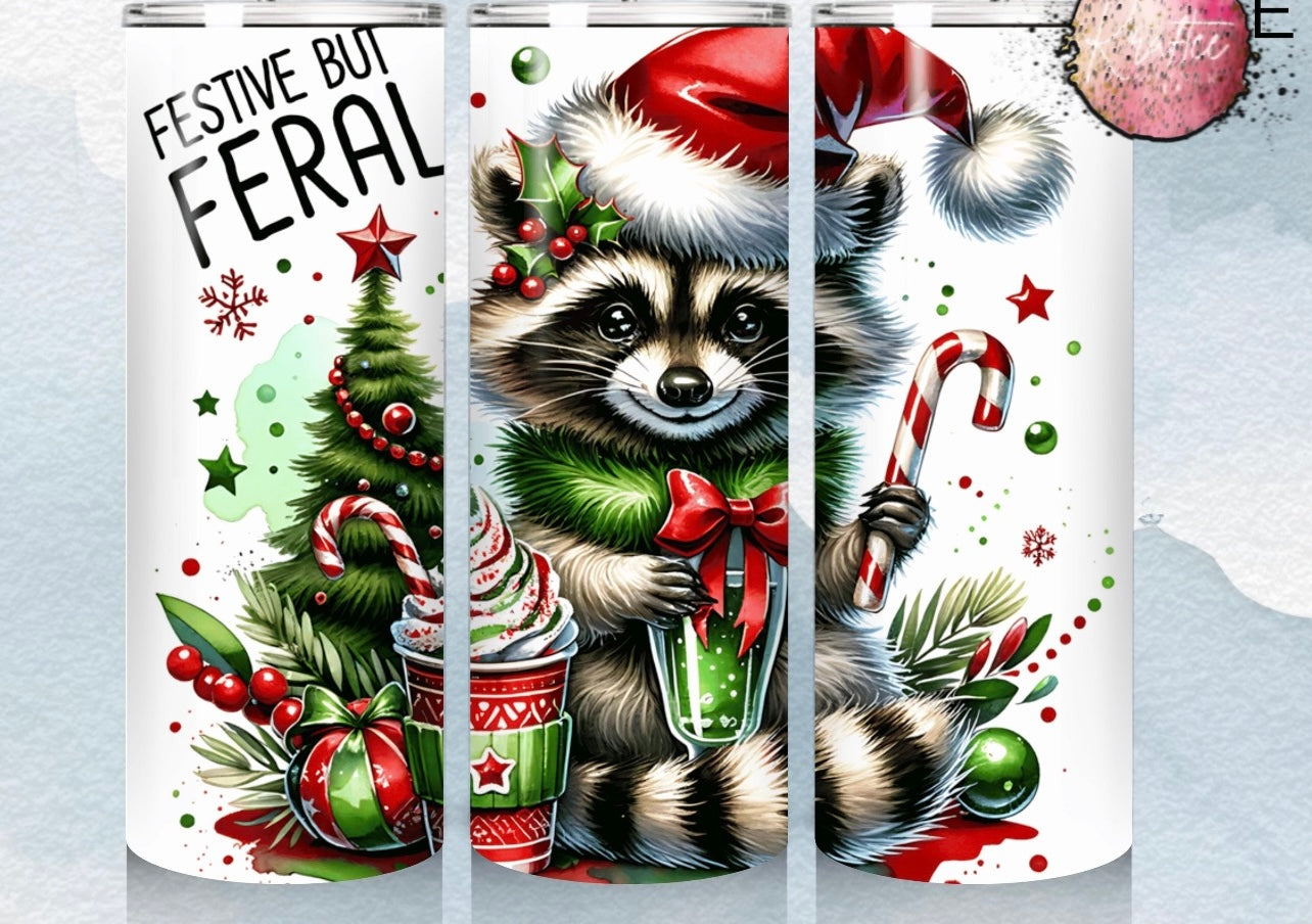 Festive But Feral 20oz Skinny Tumbler
