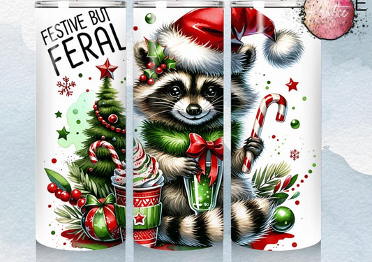 Festive But Feral 20oz Skinny Tumbler