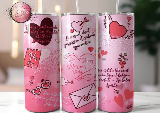 Happy Valentines Day 20oz Skinny Tumbler
