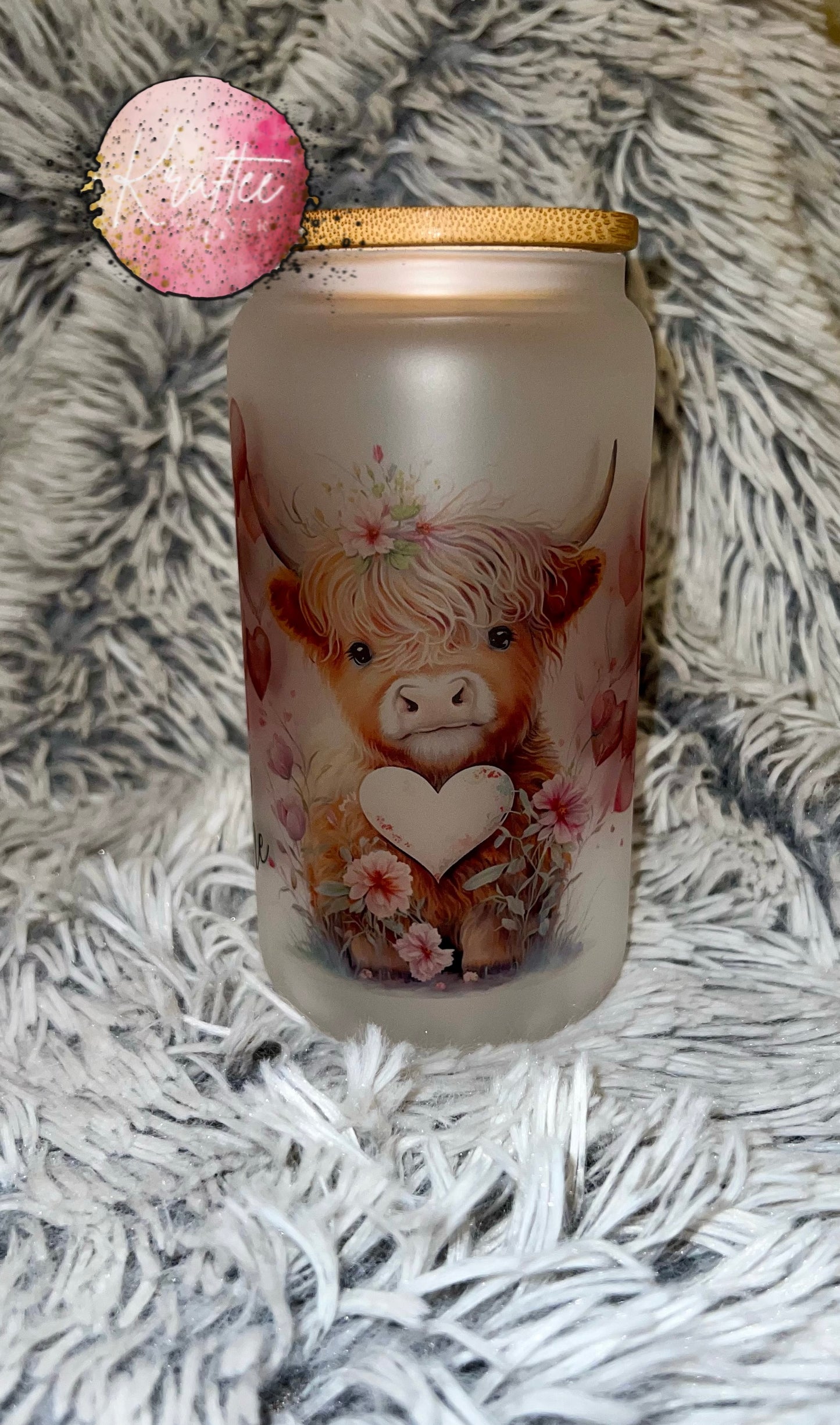 Valentine Cow 16oz Libby Glass