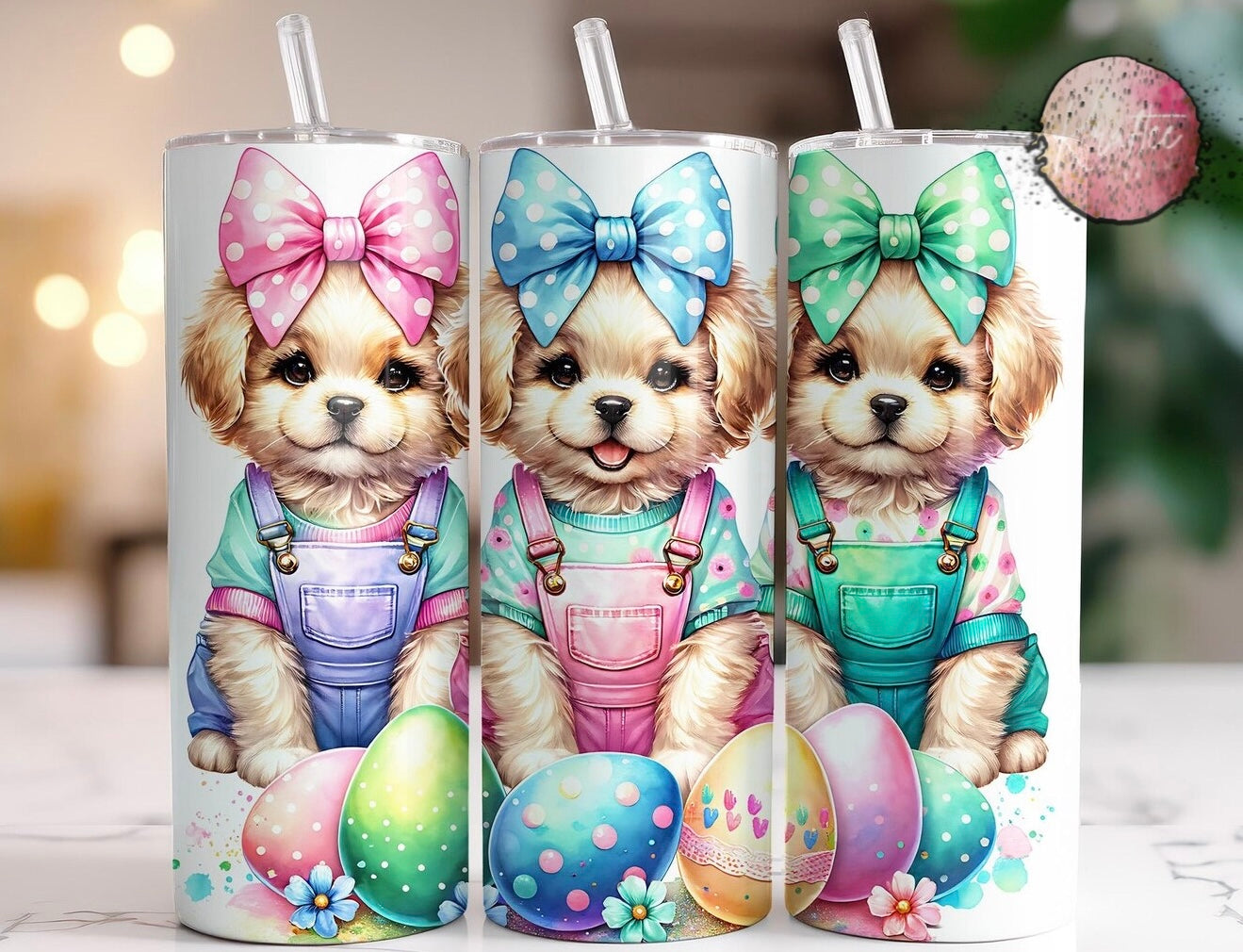Easter Puppies 20oz Skinny Tumbler