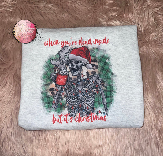 Dead Inside But Its Christmas Unisex Crewneck Sweatshirt