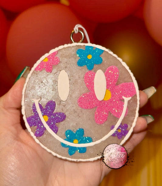 Floral Smiley Car Freshie