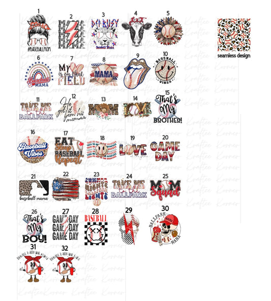 Create Your Own T-shirt - Baseball Sublimation Designs