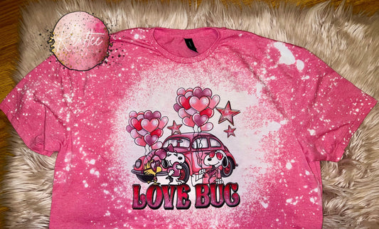 Love Bug Bleached Adult Unisex T-shirt