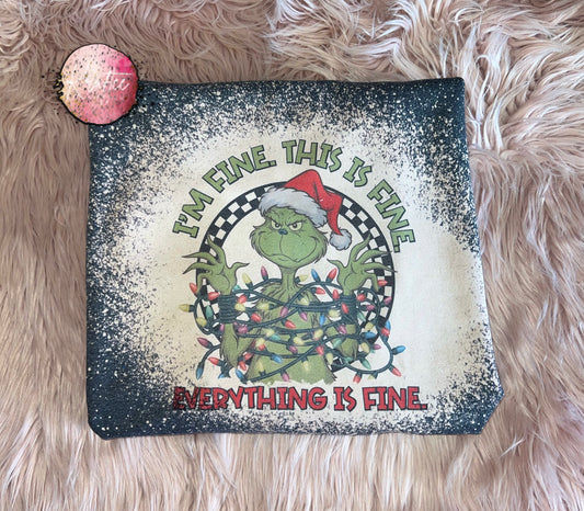Everything Is Fine Grinch Bleached Unisex T-shirt
