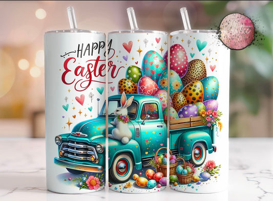 Happy Easter Truck 20oz Skinny Tumbler