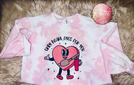 Boujie Heart Bleached Unisex Crewneck Sweatshirt
