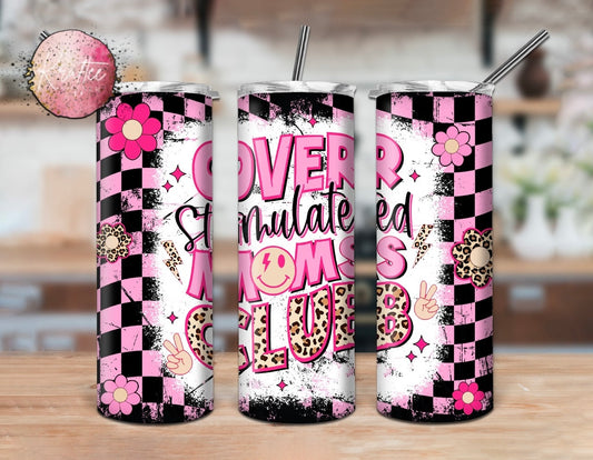 Overstimulated Moms Club 20oz Skinny Tumbler