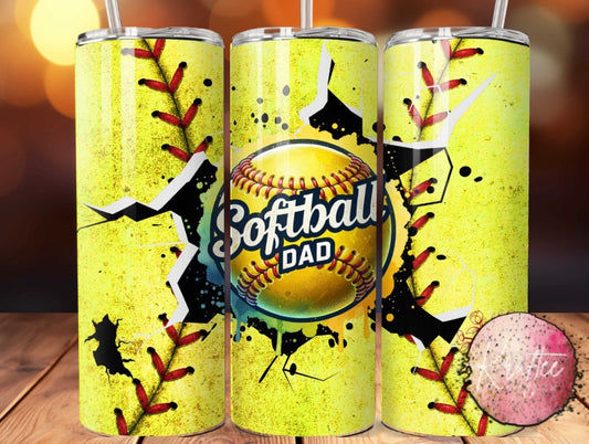 Softball Dad 20oz Skinny Tumbler