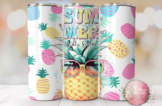 Summer Vibes Pineapple 20oz Skinny Tumbler