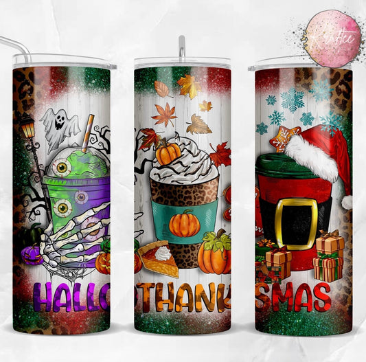 Hallothanksmas 20oz Skinny Tumbler