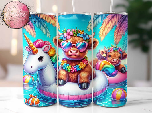 Summer Cows 20oz Skinny Tumbler