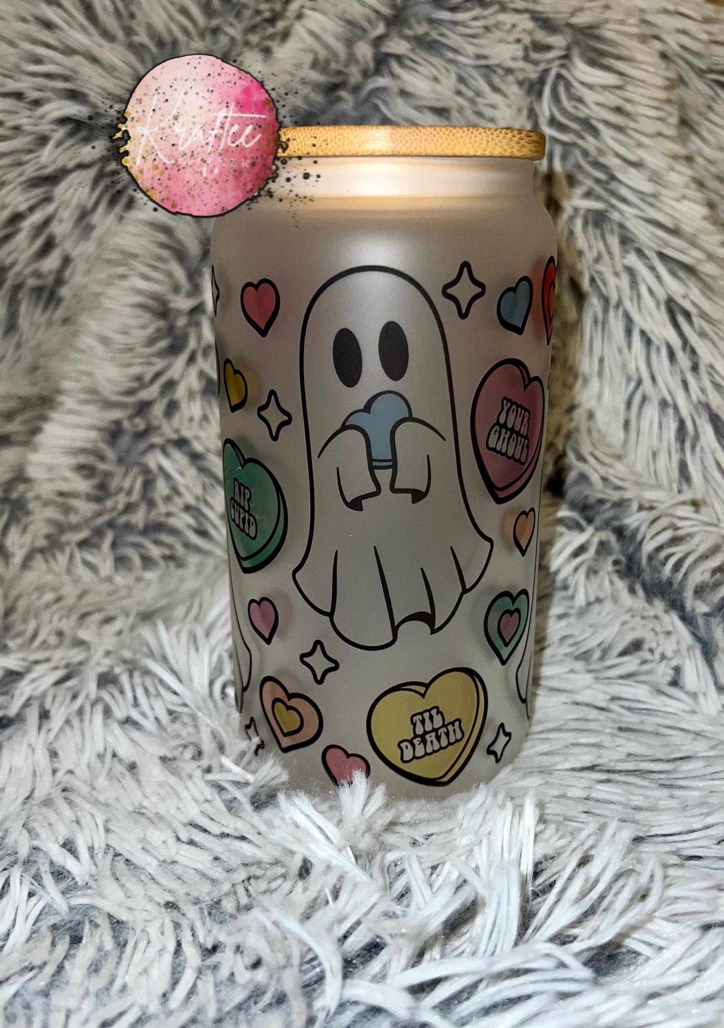 Anti Valentine Ghosts 16oz Libby Glass