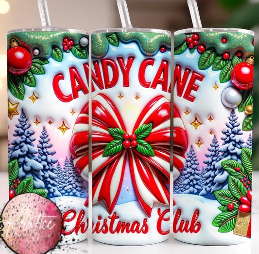 Candy Cane Christmas Club 20oz Skinny Tumbler