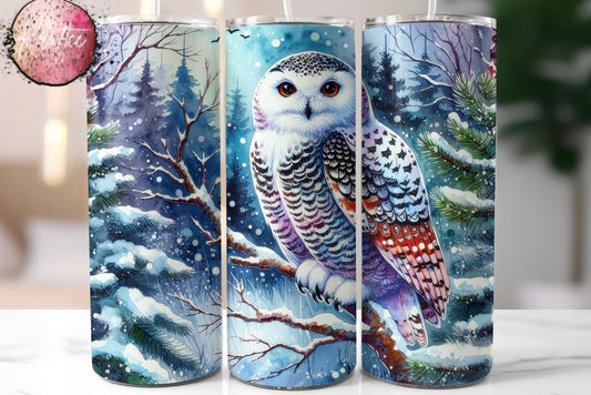 Winter Owl 20oz Skinny Tumbler