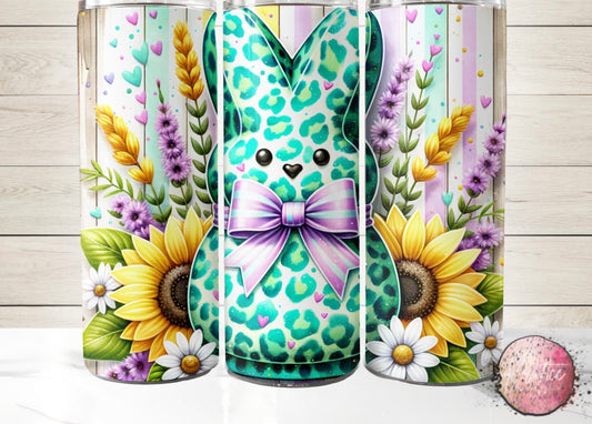 Teal Cheetah Peep 20oz Skinny Tumbler