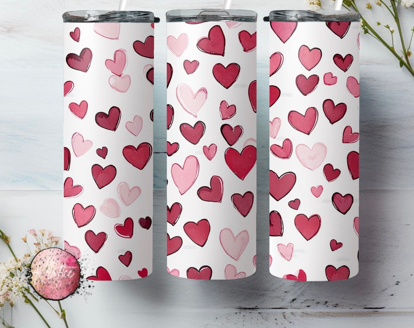 Hearts 20oz Skinny Tumbler
