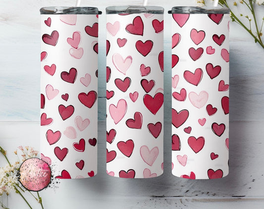 Hearts 20oz Skinny Tumbler