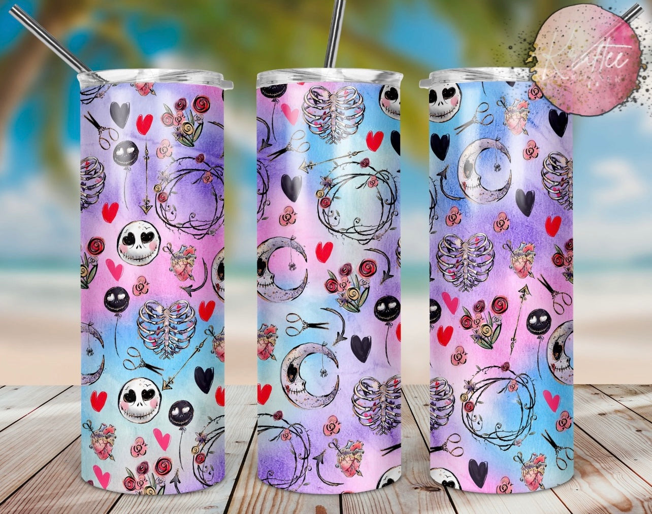 Valentine Doodles 20oz Skinny Tumbler
