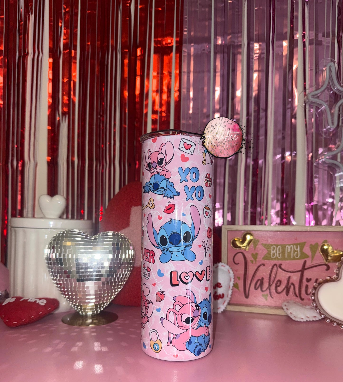 Valentine Stitch 20oz Skinny Tumbler