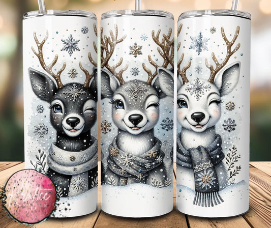 Winter Deer 20oz Skinny Tumbler