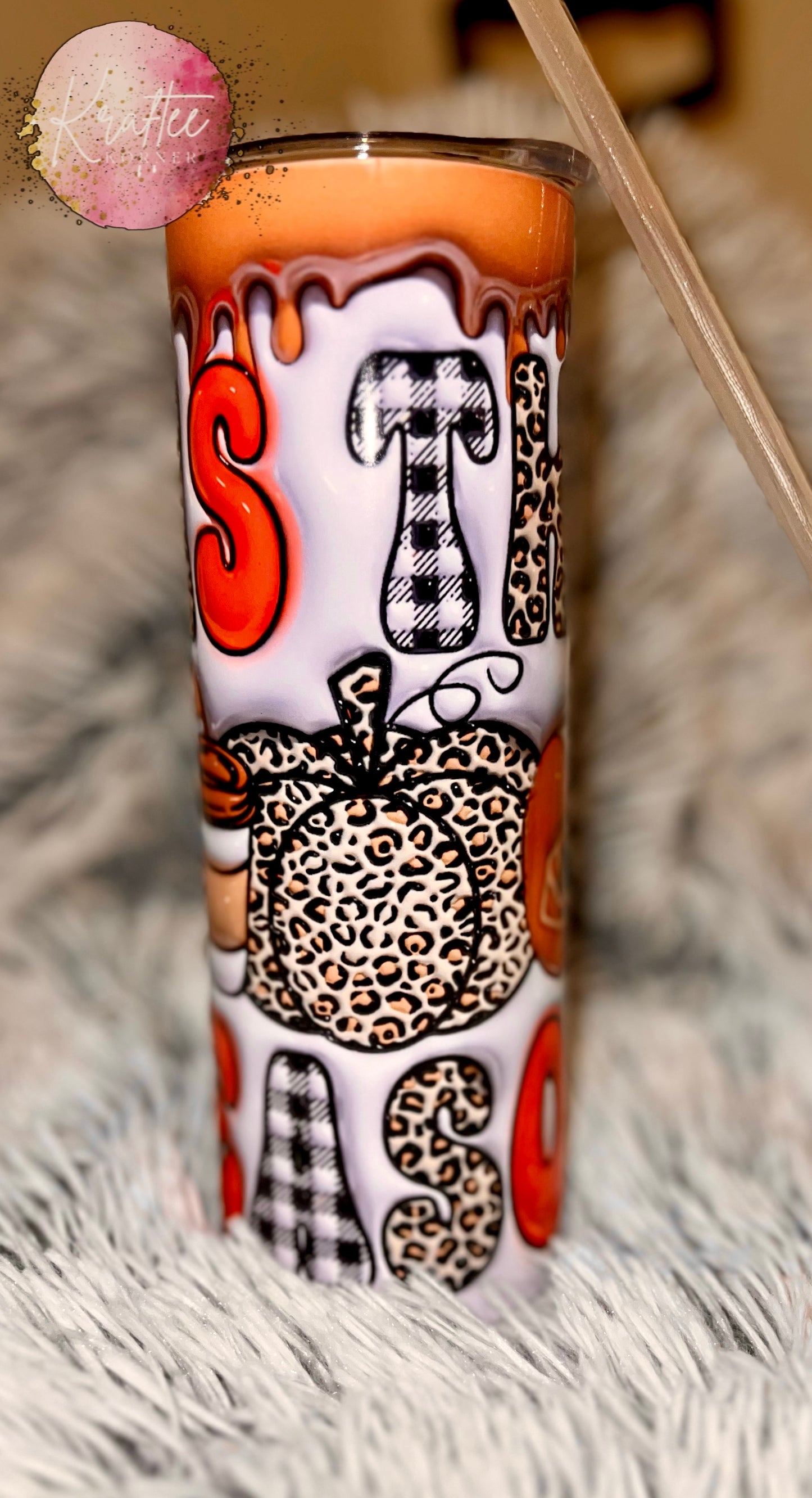 Tis The Season Football Drip 20oz Skinny Tumbler