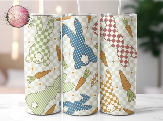Checkered Bunnies 20oz Skinny Tumbler