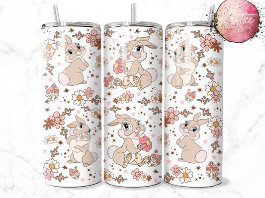 Floral Bunny 20oz Skinny Tumbler