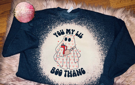 Boo Thang Ghost Bleached Unisex Crewneck Sweatshirt