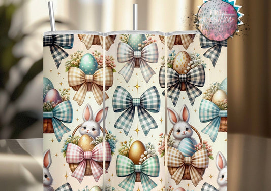 Easter Basket Bows 20oz Skinny Tumbler