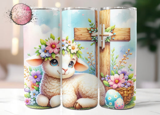 Easter Lamb 20oz Skinny Tumbler