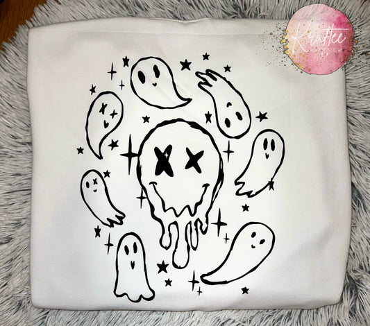 Smiley Ghosts Adult Unisex Crewneck Sweatshirt